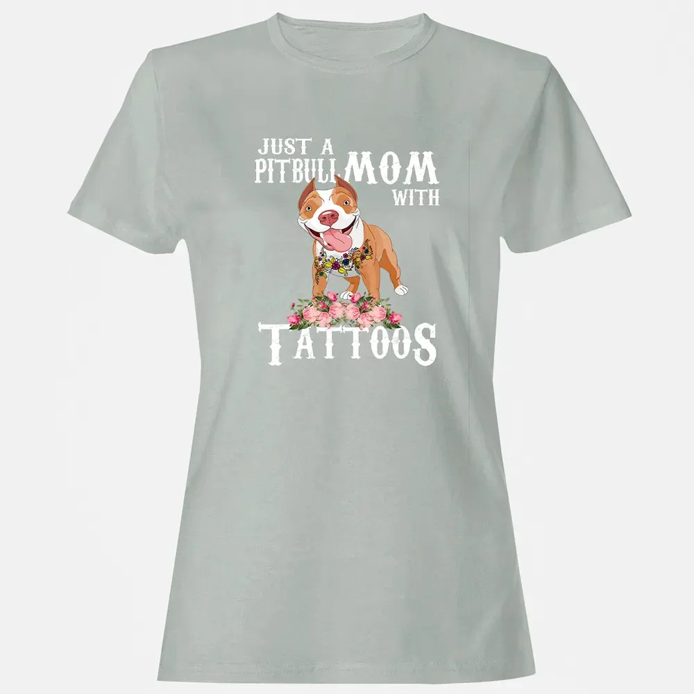 Pitbull mom with tattoos Women's T-shirt - 2