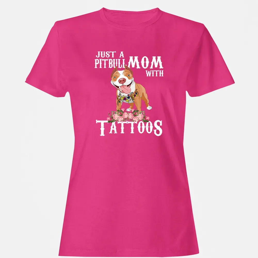 Pitbull mom with tattoos Women's T-shirt - 6