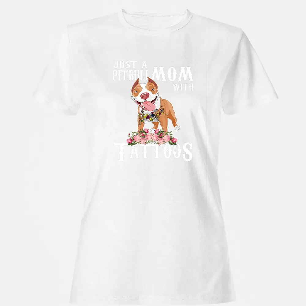 Pitbull mom with tattoos Women's T-shirt - 16