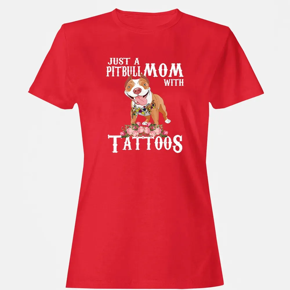 Pitbull mom with tattoos Women's T-shirt - 13