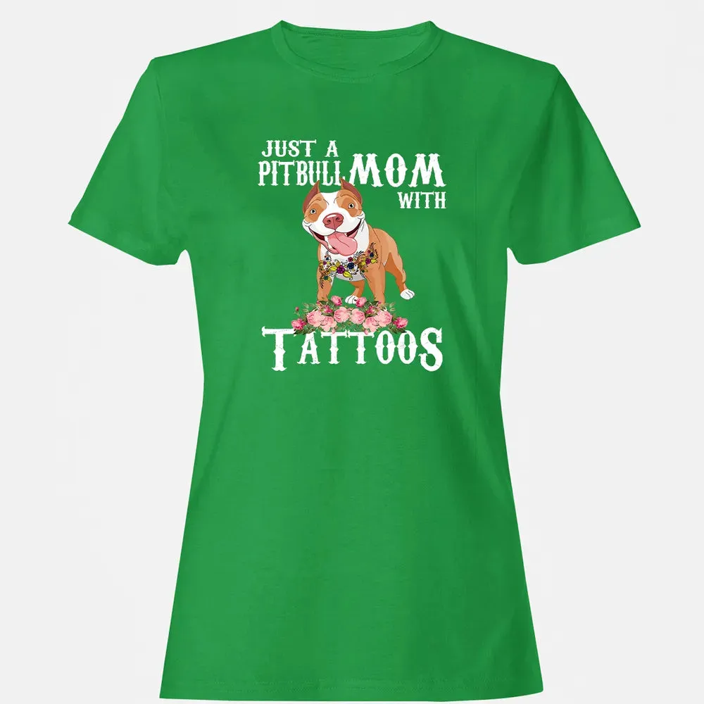 Pitbull mom with tattoos Women's T-shirt - 7