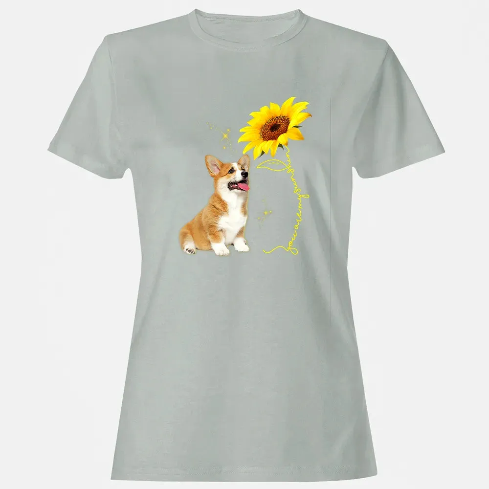 You Are My Sunshine Sunflower Corgi Lover Women's T-shirt - 2