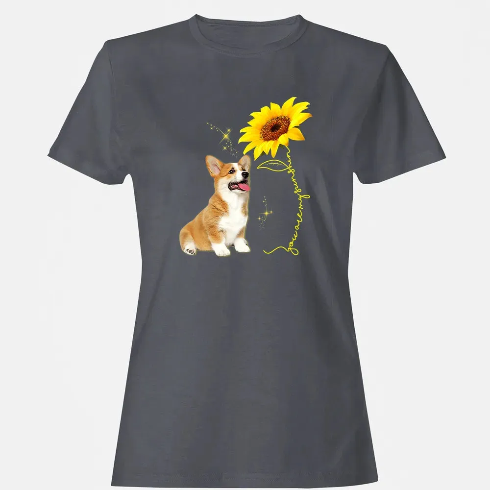You Are My Sunshine Sunflower Corgi Lover Women's T-shirt - 5
