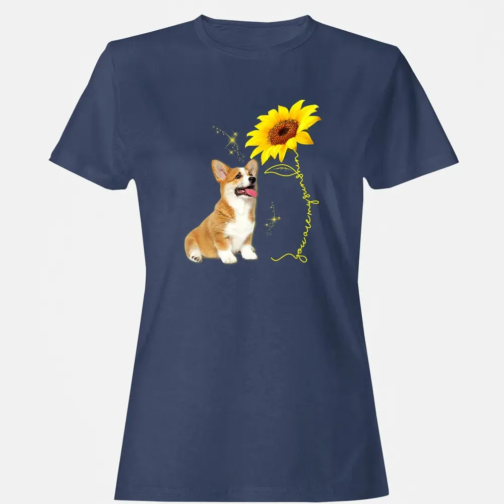 You Are My Sunshine Sunflower Corgi Lover Women's T-shirt - 10
