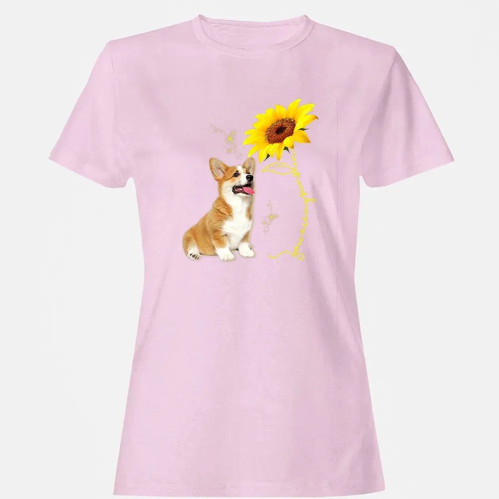 You Are My Sunshine Sunflower Corgi Lover Women's T-shirt - 9