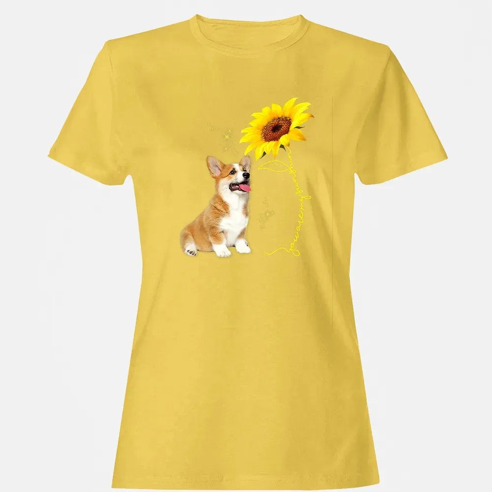 You Are My Sunshine Sunflower Corgi Lover Women's T-shirt - 4