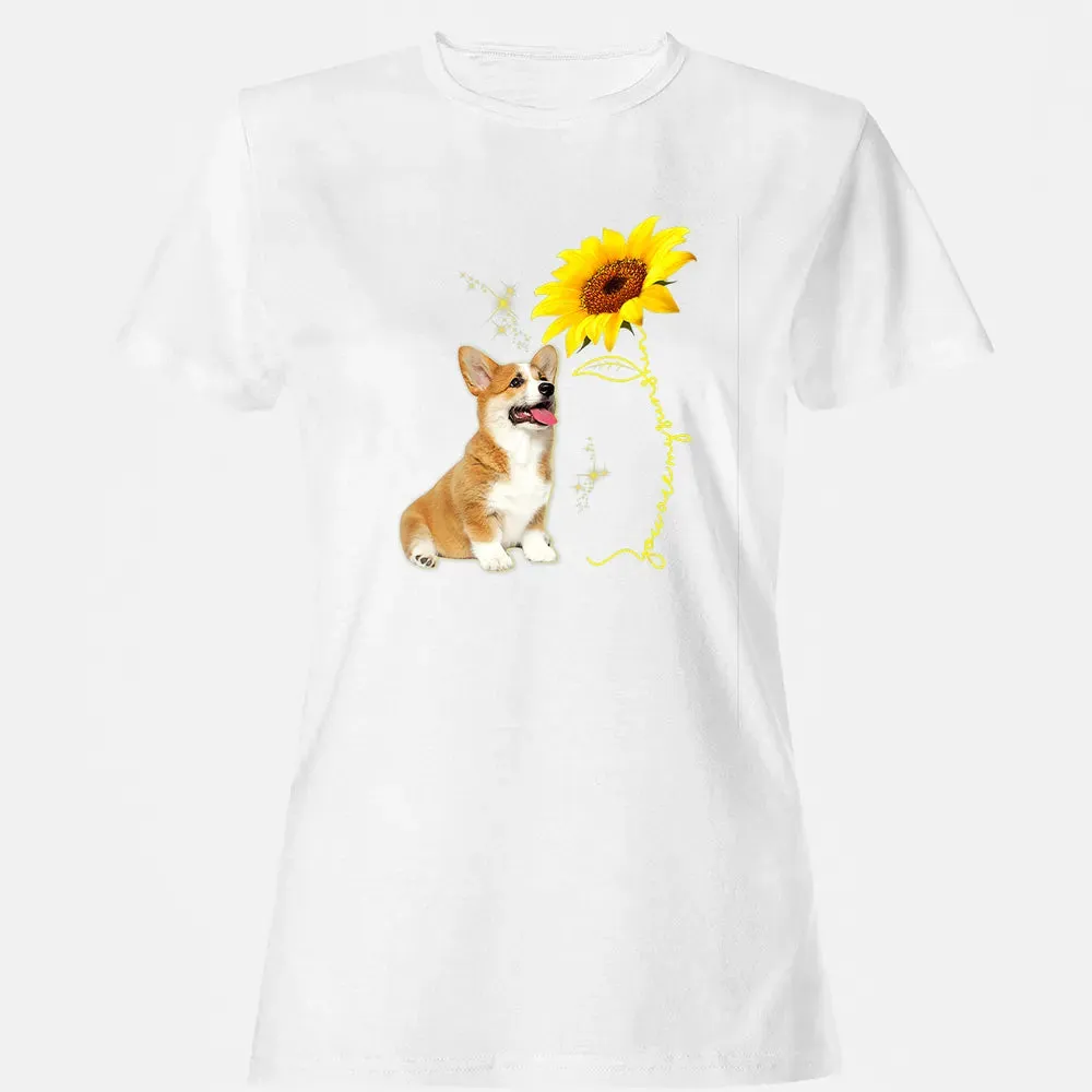 You Are My Sunshine Sunflower Corgi Lover Women's T-shirt - 16