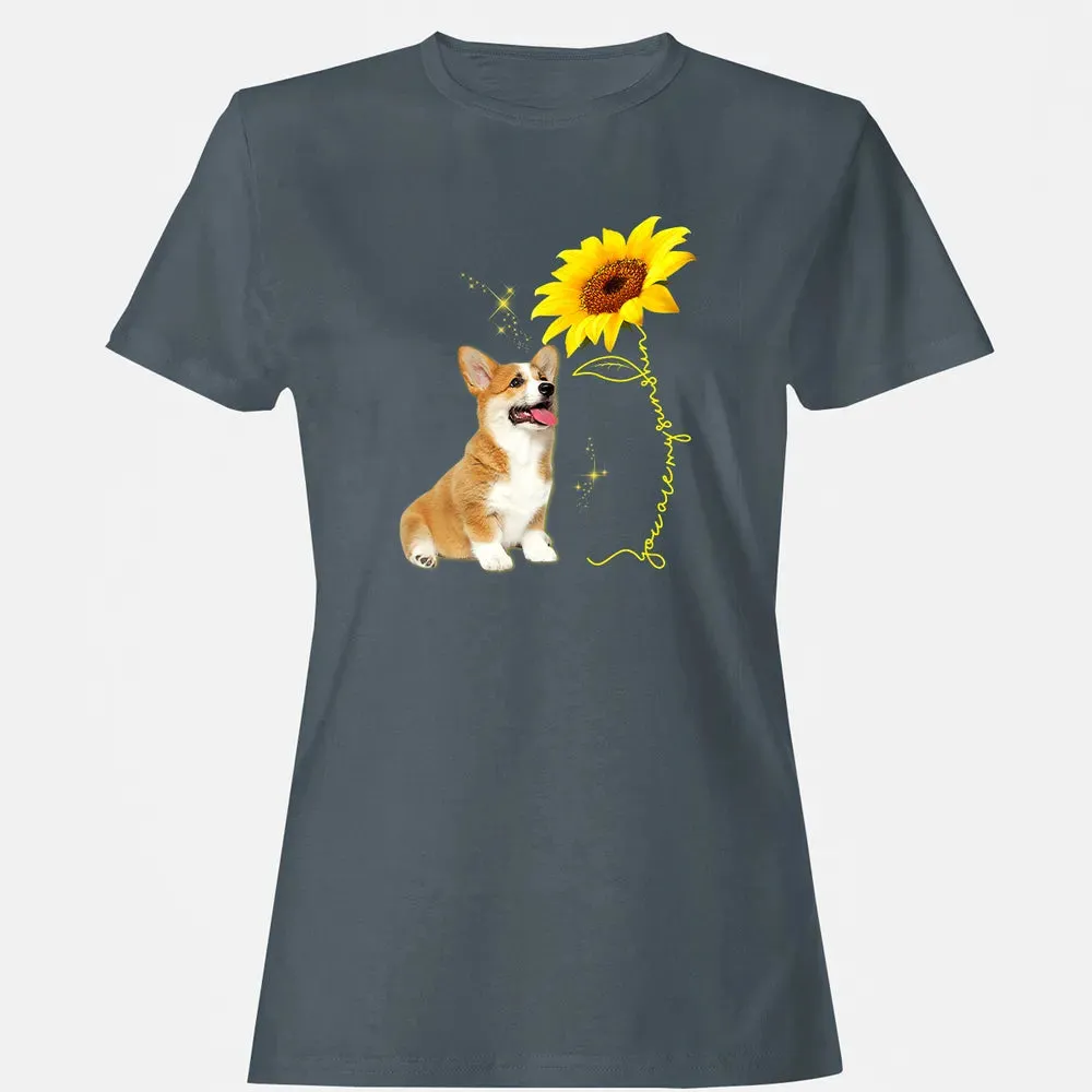 You Are My Sunshine Sunflower Corgi Lover Women's T-shirt - 3
