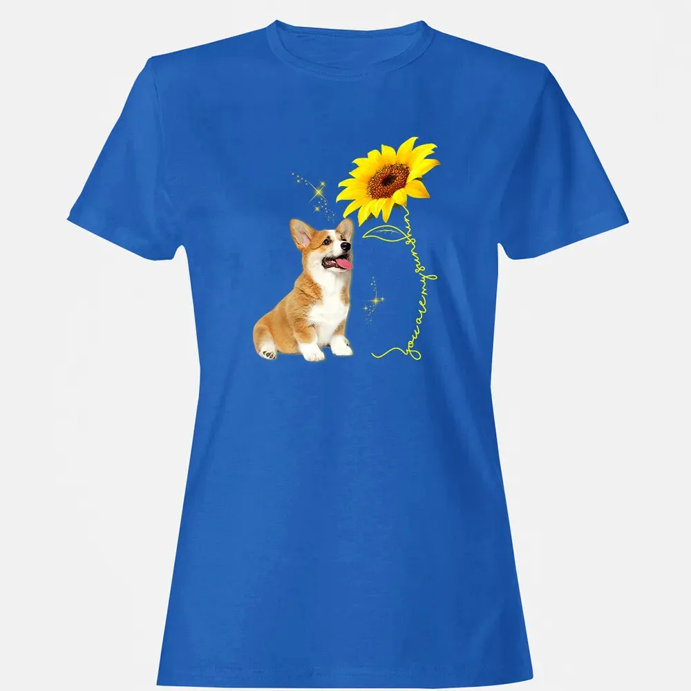 You Are My Sunshine Sunflower Corgi Lover Women's T-shirt - 14