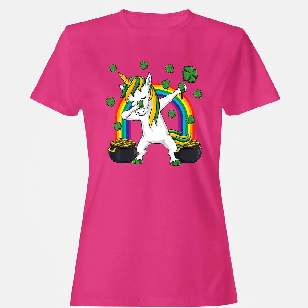 Dabbing Unicorn St Patricks Day Irish Dab Girls Kids Women's T-shirt - 6