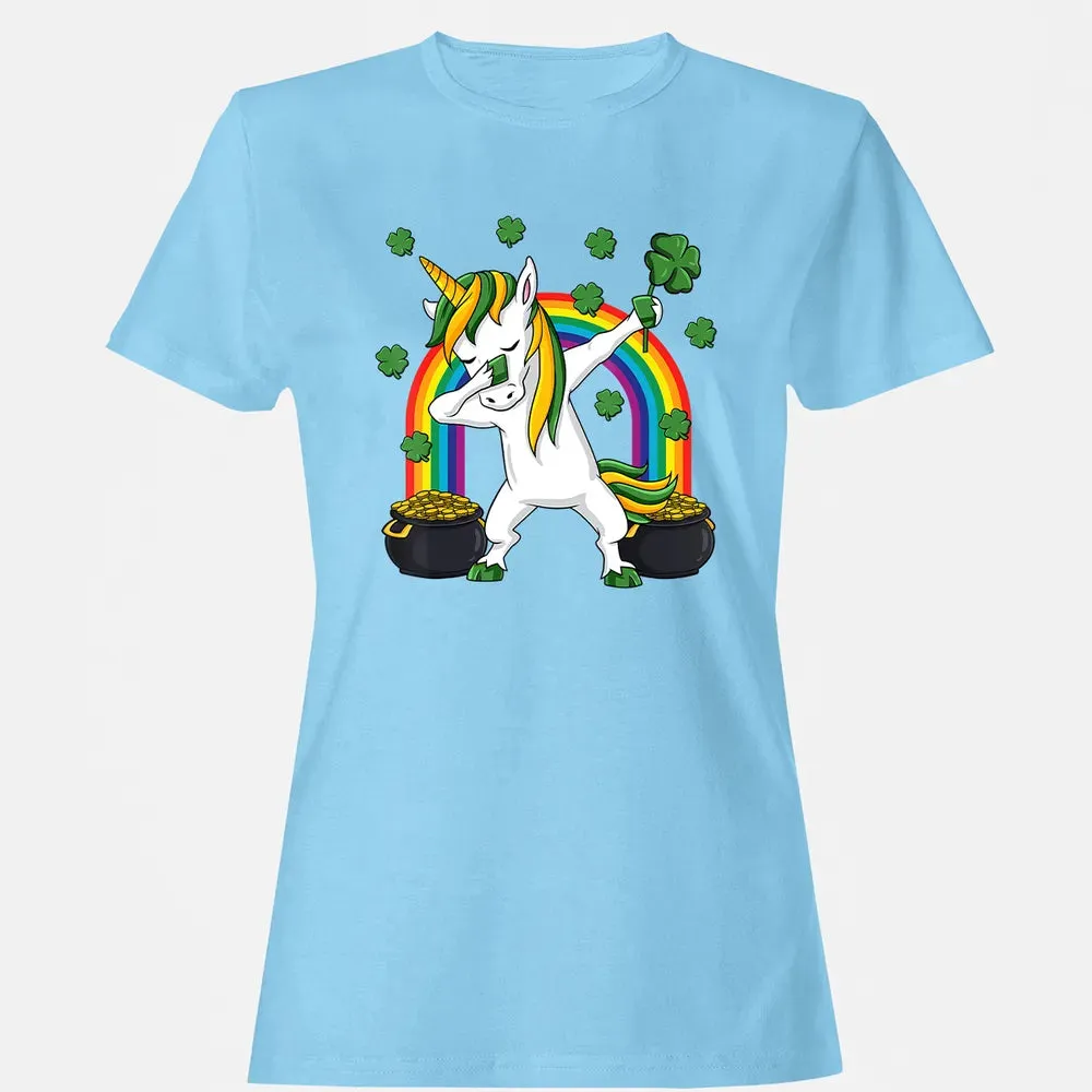 Dabbing Unicorn St Patricks Day Irish Dab Girls Kids Women's T-shirt - 8