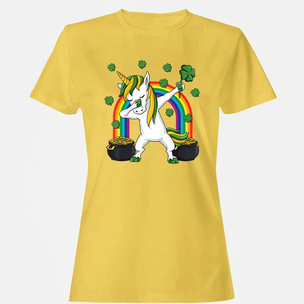 Dabbing Unicorn St Patricks Day Irish Dab Girls Kids Women's T-shirt - 4