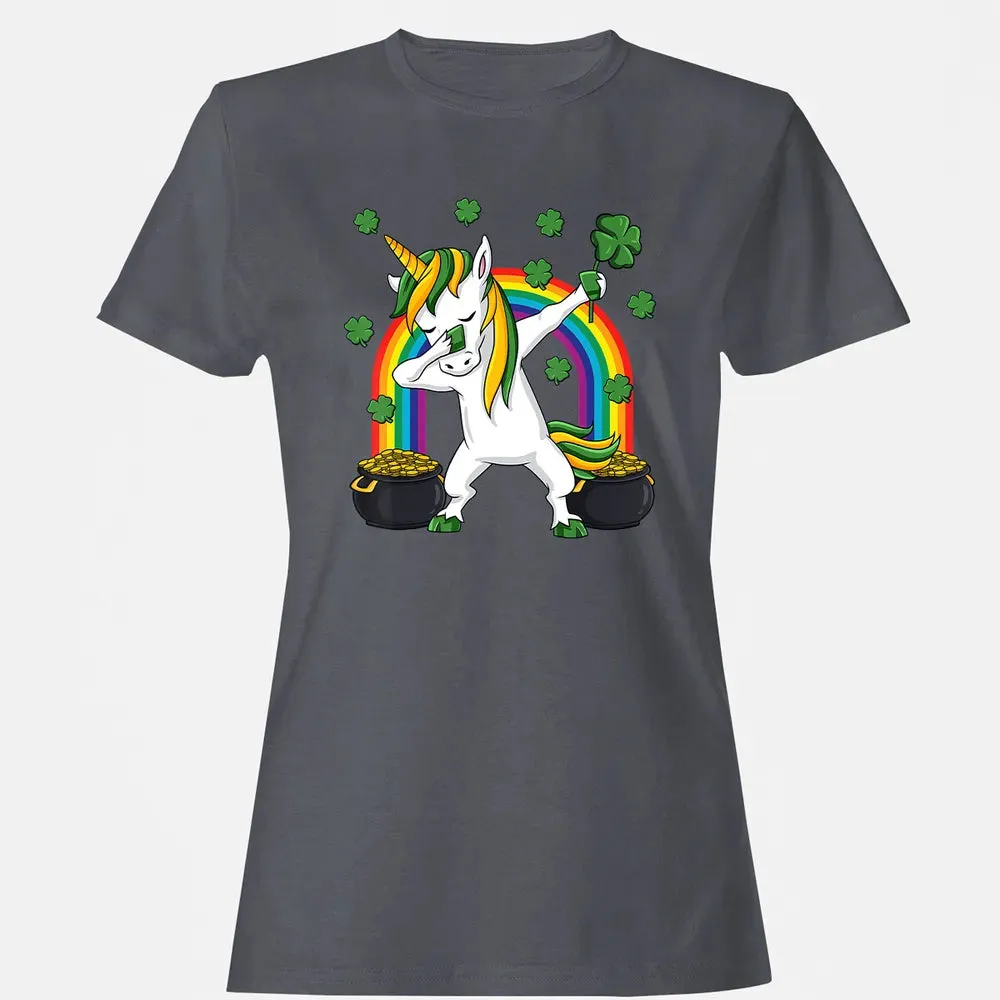 Dabbing Unicorn St Patricks Day Irish Dab Girls Kids Women's T-shirt - 5