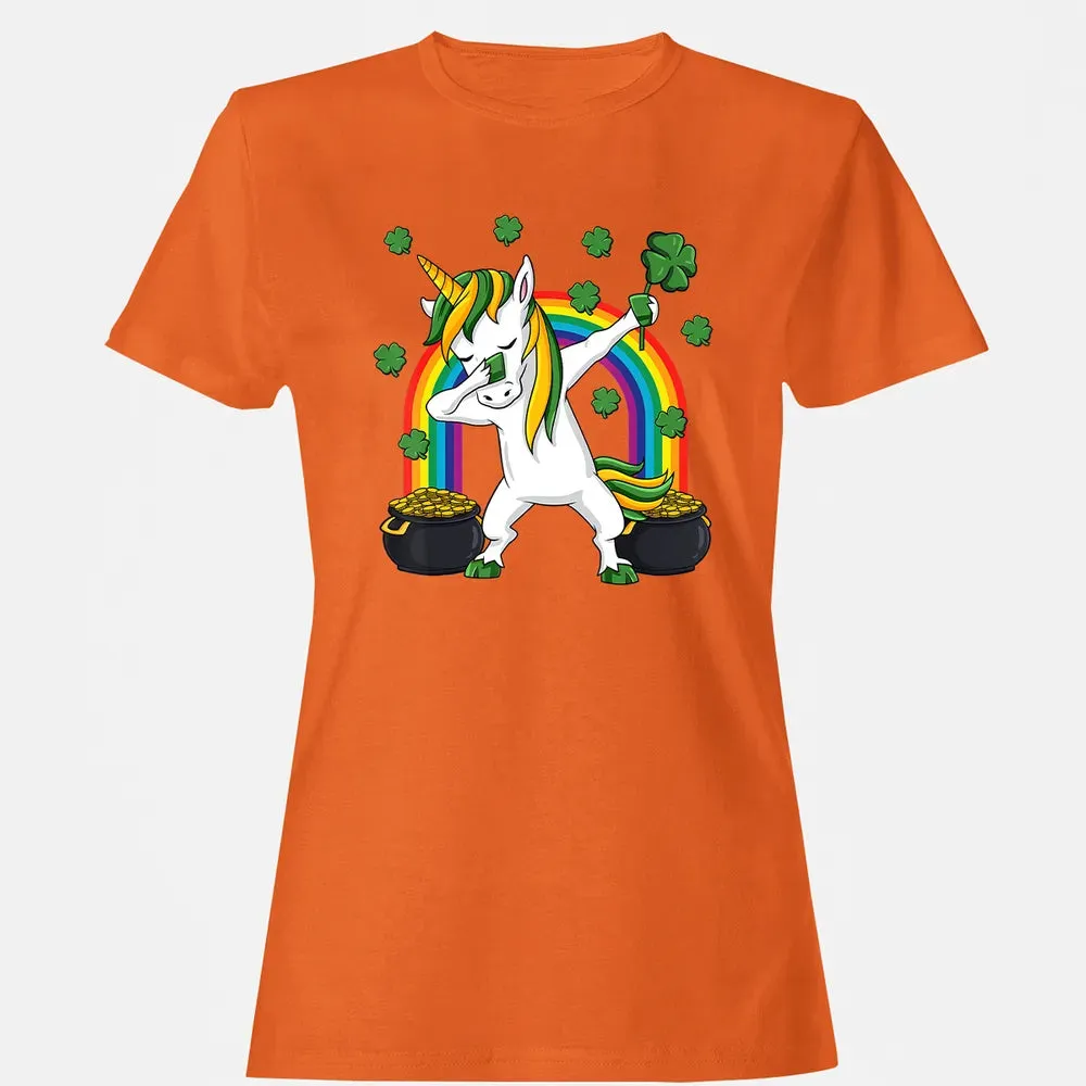 Dabbing Unicorn St Patricks Day Irish Dab Girls Kids Women's T-shirt - 11
