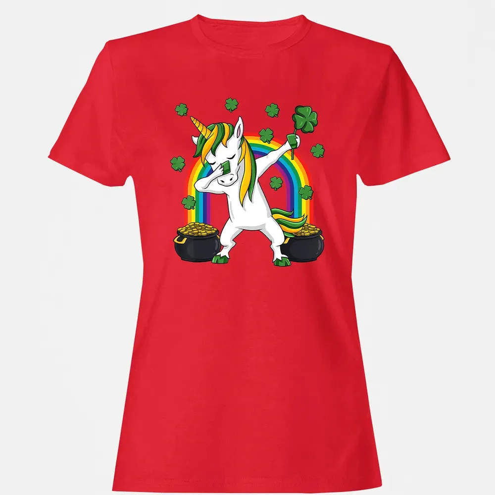 Dabbing Unicorn St Patricks Day Irish Dab Girls Kids Women's T-shirt - 13