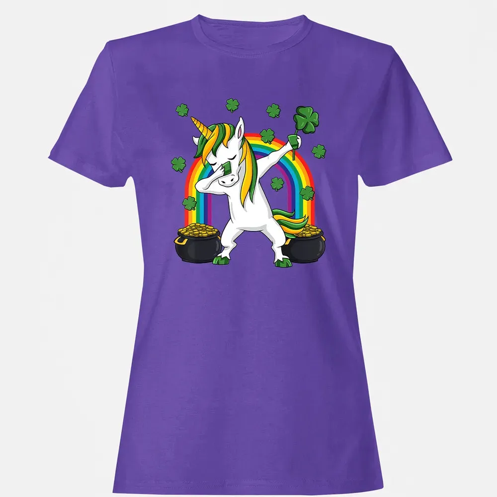 Dabbing Unicorn St Patricks Day Irish Dab Girls Kids Women's T-shirt - 12