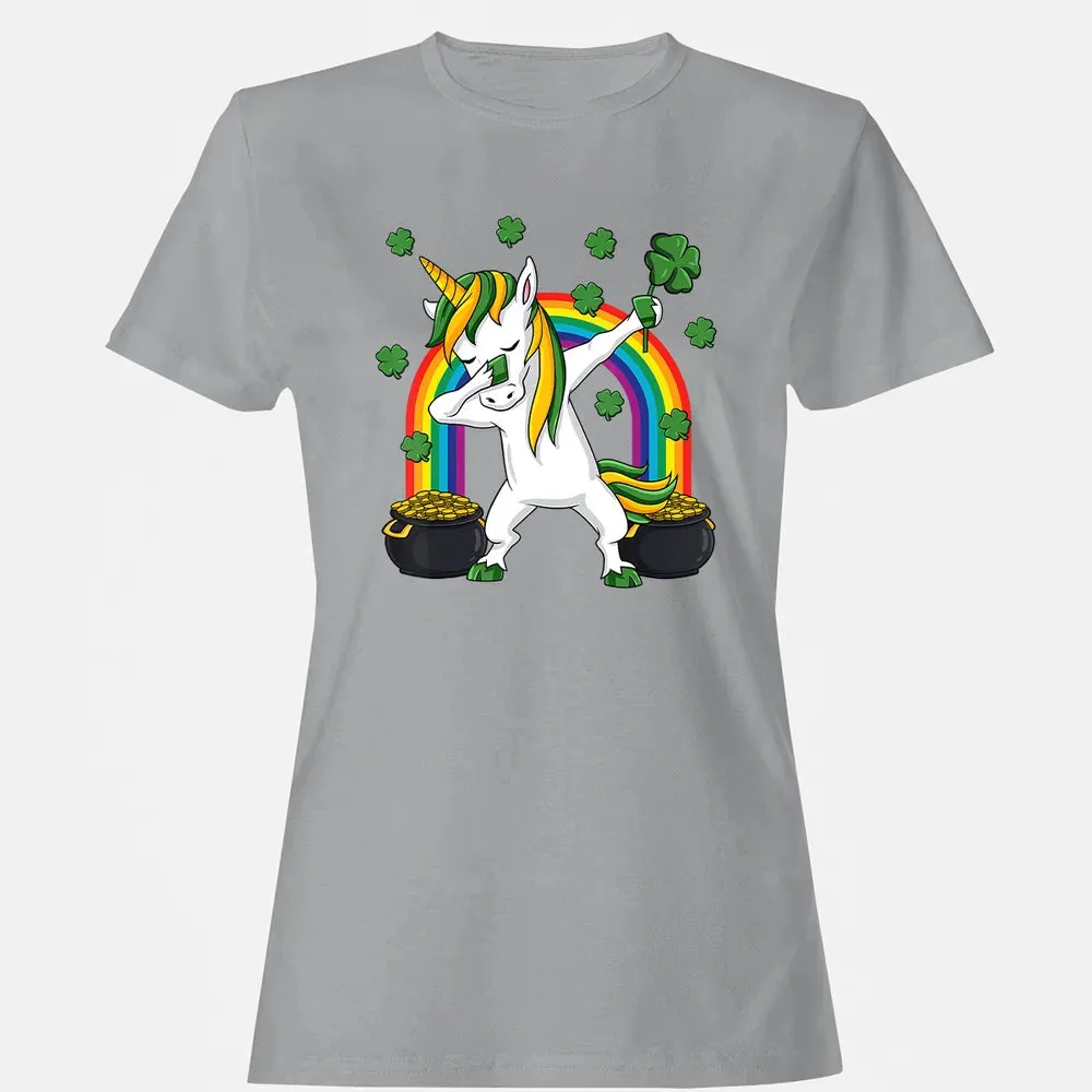Dabbing Unicorn St Patricks Day Irish Dab Girls Kids Women's T-shirt - 15