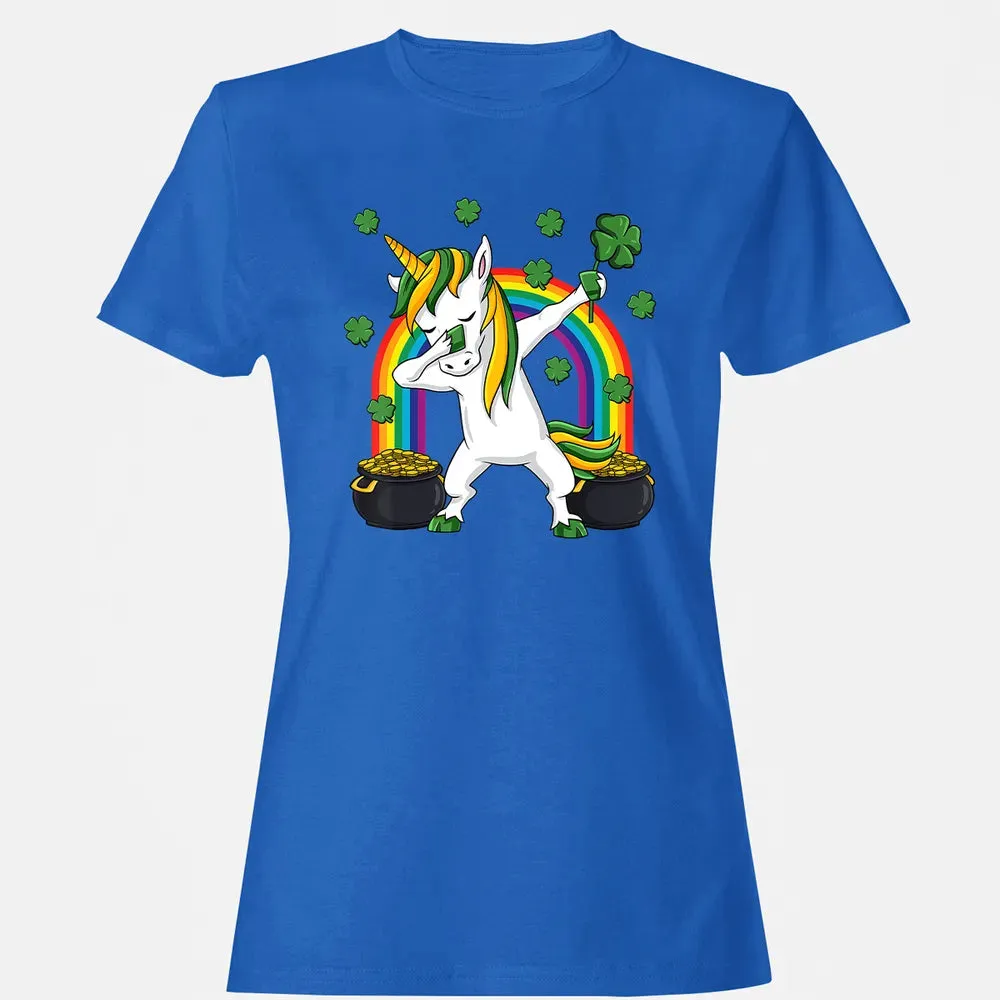 Dabbing Unicorn St Patricks Day Irish Dab Girls Kids Women's T-shirt - 14