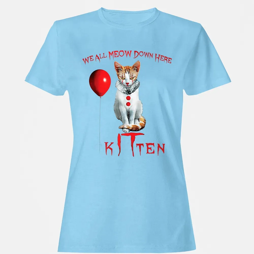 We All MEOW Down Here Clown Cat Kitten Premium Women's T-shirt - 8