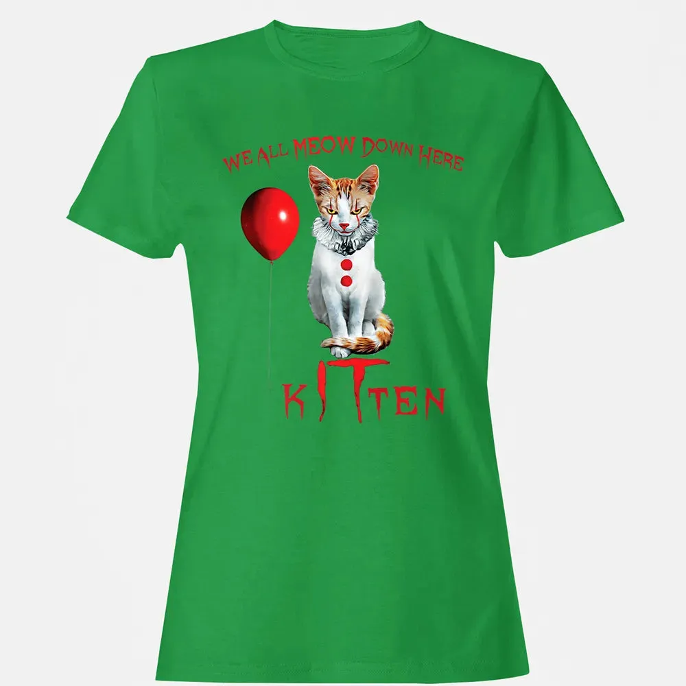 We All MEOW Down Here Clown Cat Kitten Premium Women's T-shirt - 7