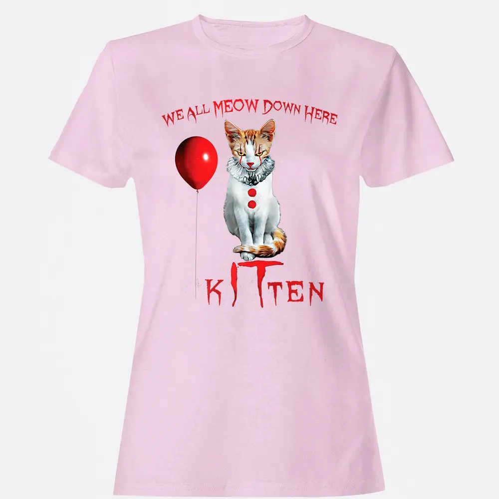 We All MEOW Down Here Clown Cat Kitten Premium Women's T-shirt - 9