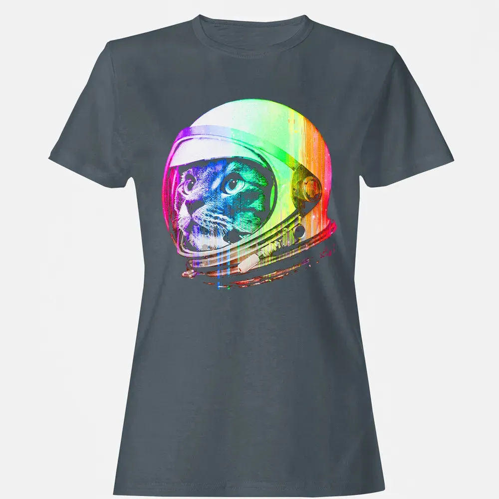 Astronaut Space Cat (digital rainbow version) Women's T-shirt - 3