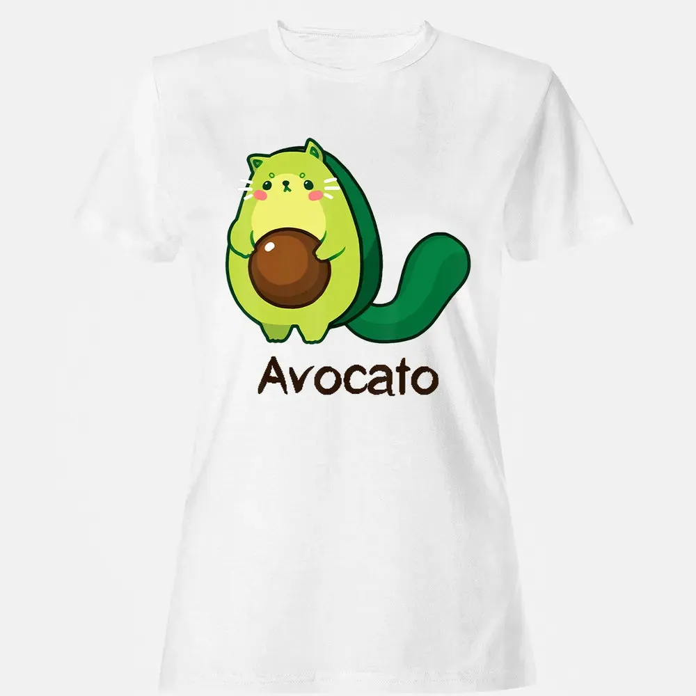 Avocato Avocado Cat Avogato Kitten Kitty Whiskers Cute Funny Women's T-shirt - 16