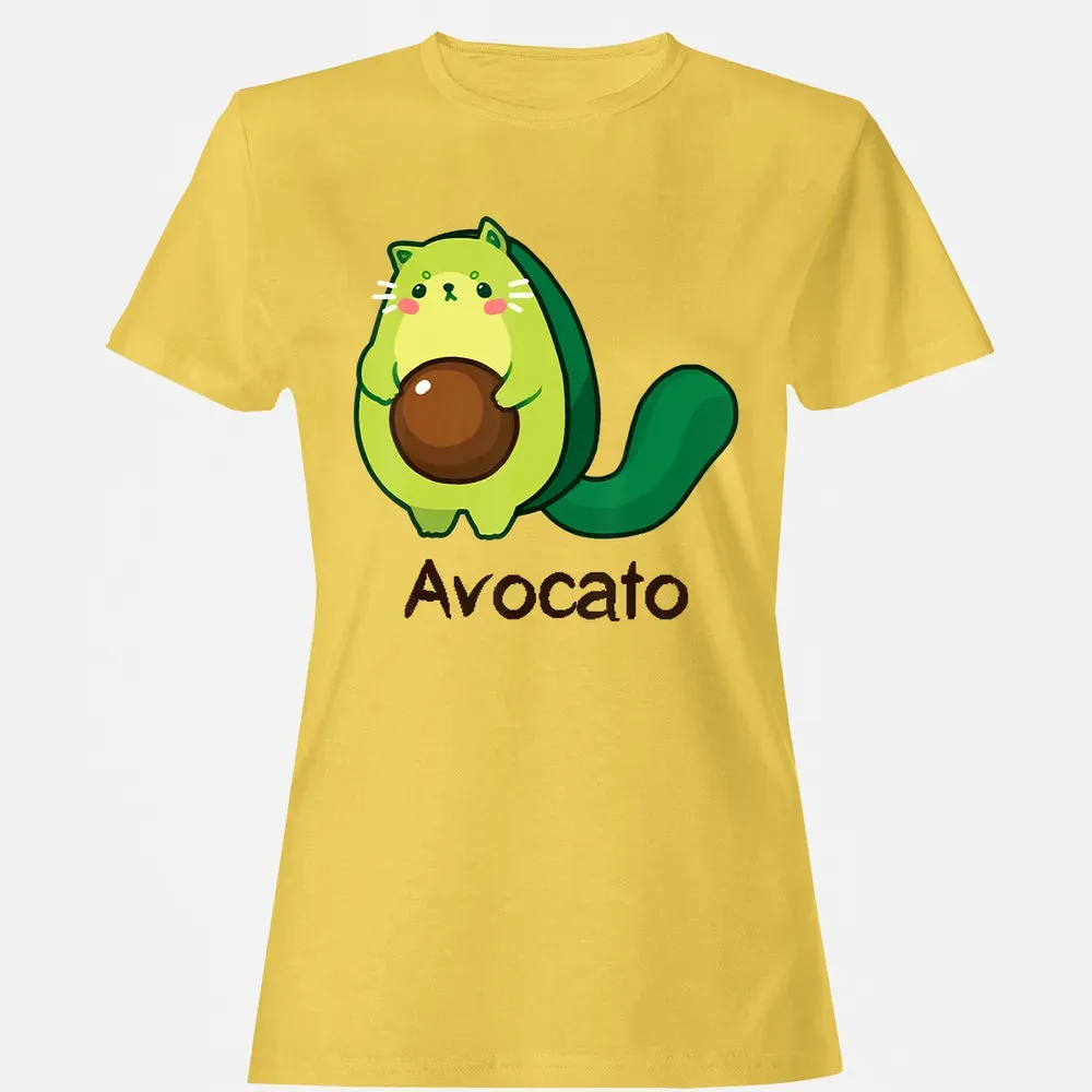 Avocato Avocado Cat Avogato Kitten Kitty Whiskers Cute Funny Women's T-shirt - 4