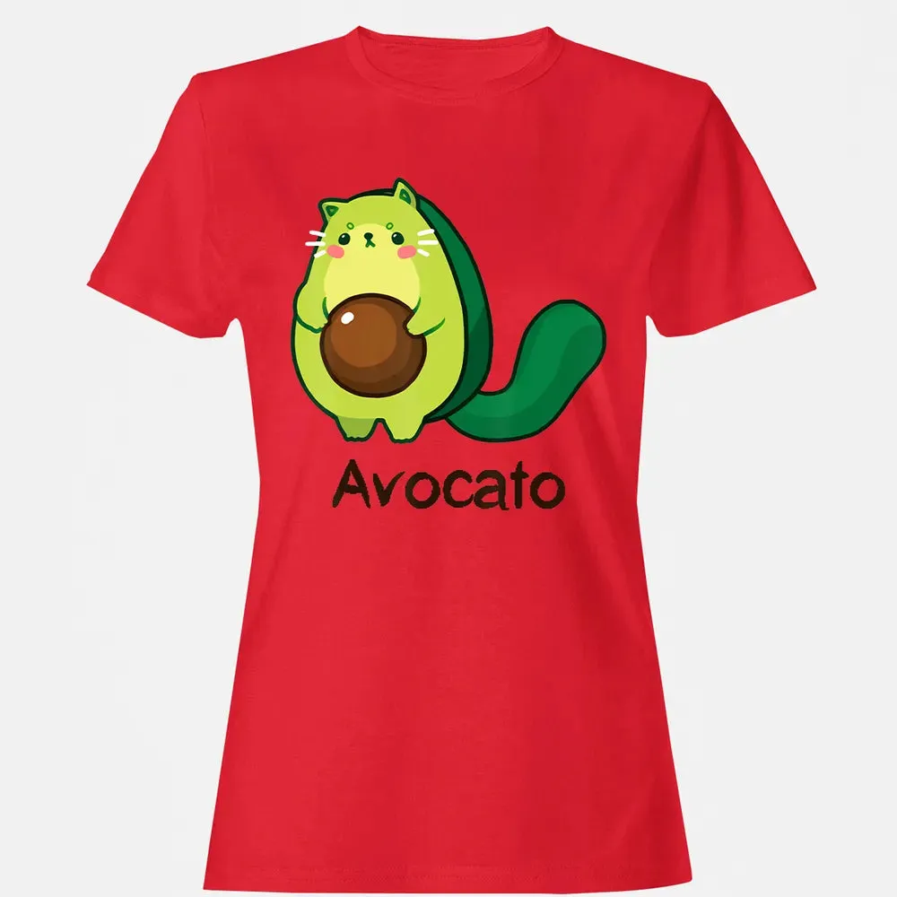 Avocato Avocado Cat Avogato Kitten Kitty Whiskers Cute Funny Women's T-shirt - 13