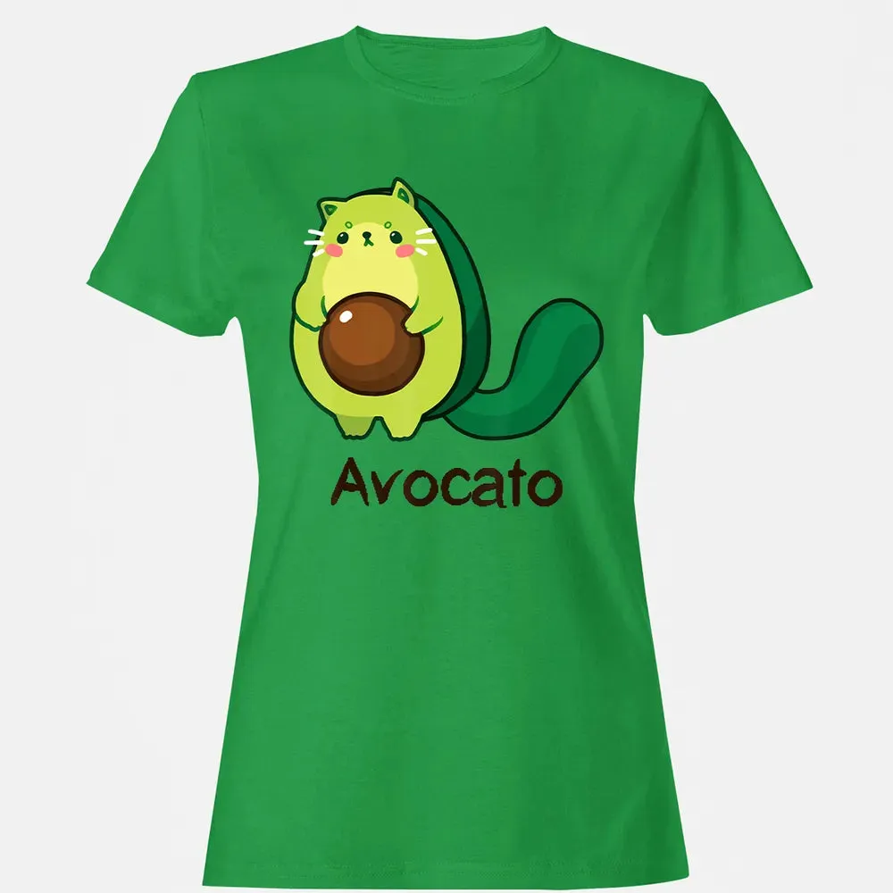 Avocato Avocado Cat Avogato Kitten Kitty Whiskers Cute Funny Women's T-shirt - 7