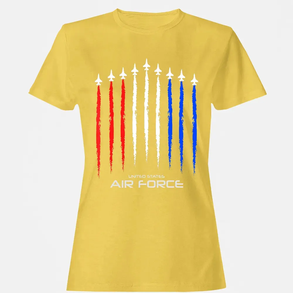 Air Force US Veterans 4th of July    American Flag Women's T-shirt - 4