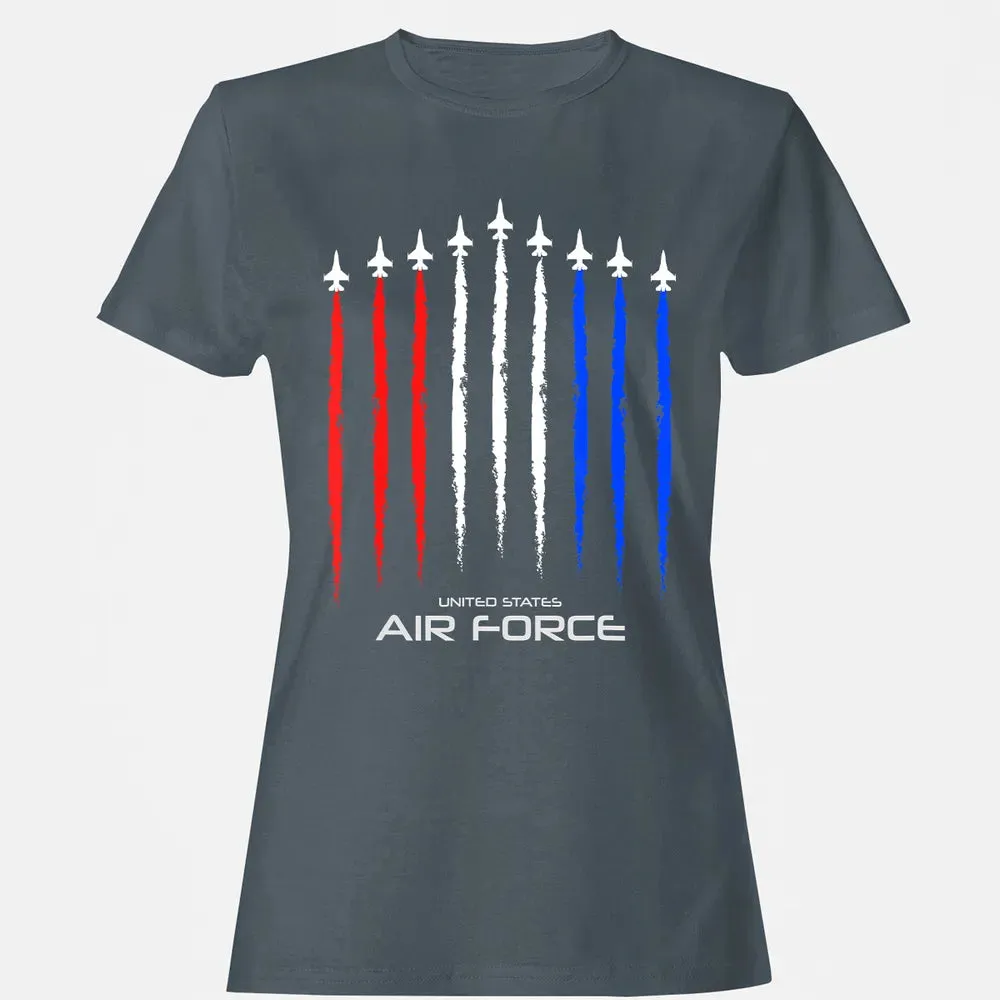 Air Force US Veterans 4th of July    American Flag Women's T-shirt - 3