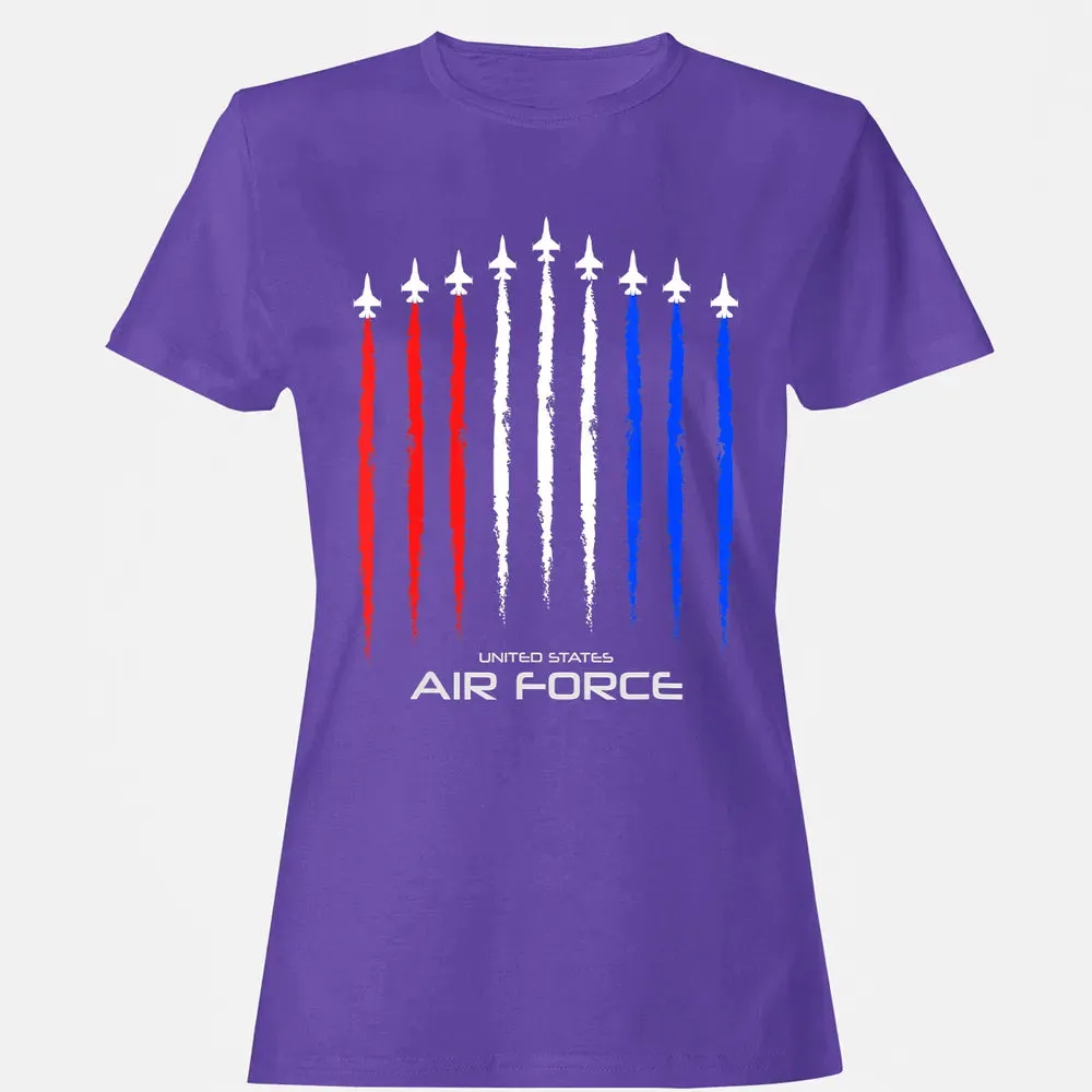 Air Force US Veterans 4th of July    American Flag Women's T-shirt - 12