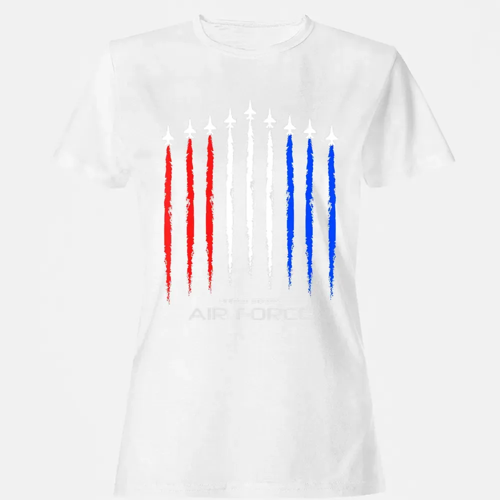 Air Force US Veterans 4th of July    American Flag Women's T-shirt - 16