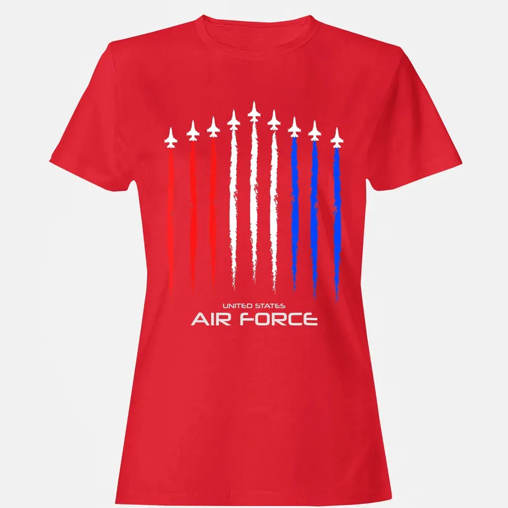 Air Force US Veterans 4th of July    American Flag Women's T-shirt - 13
