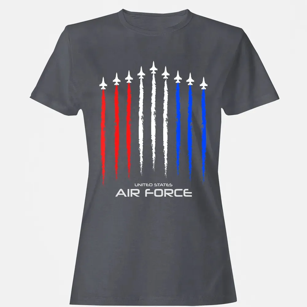 Air Force US Veterans 4th of July    American Flag Women's T-shirt - 5