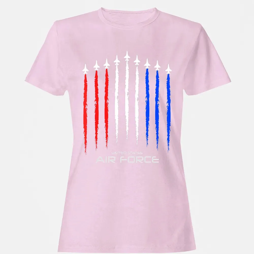 Air Force US Veterans 4th of July    American Flag Women's T-shirt - 9