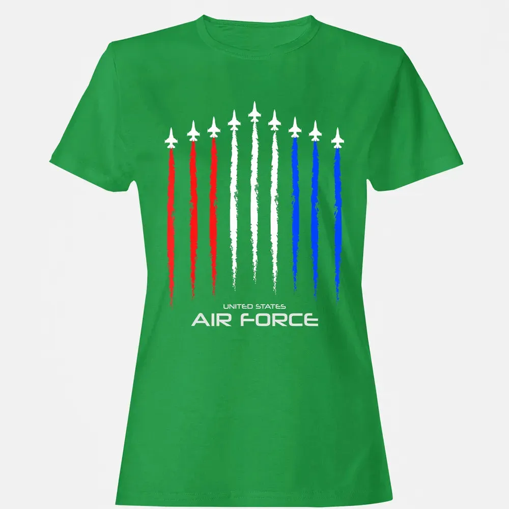 Air Force US Veterans 4th of July    American Flag Women's T-shirt - 7