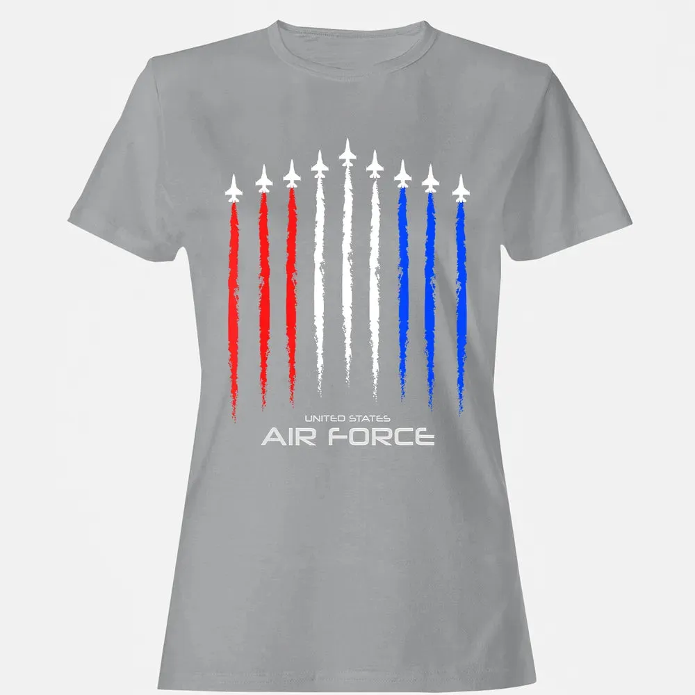 Air Force US Veterans 4th of July    American Flag Women's T-shirt - 15