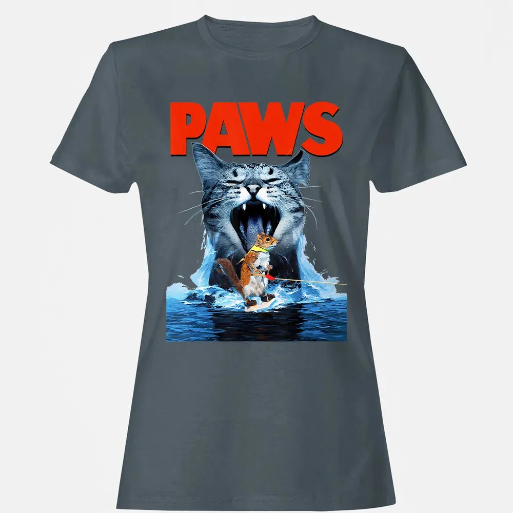 Paws Cat Lover, Horror movie Parody Women's T-shirt - 3