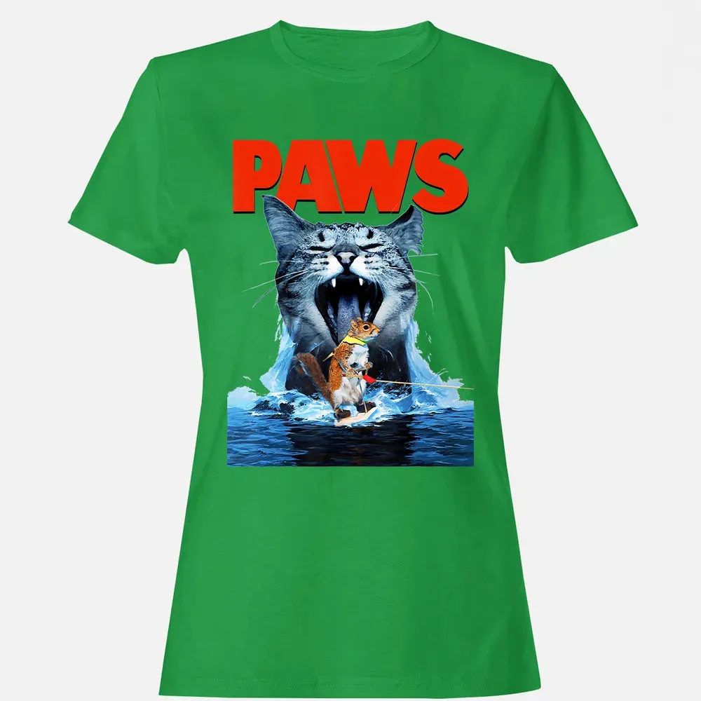 Paws Cat Lover, Horror movie Parody Women's T-shirt - 7