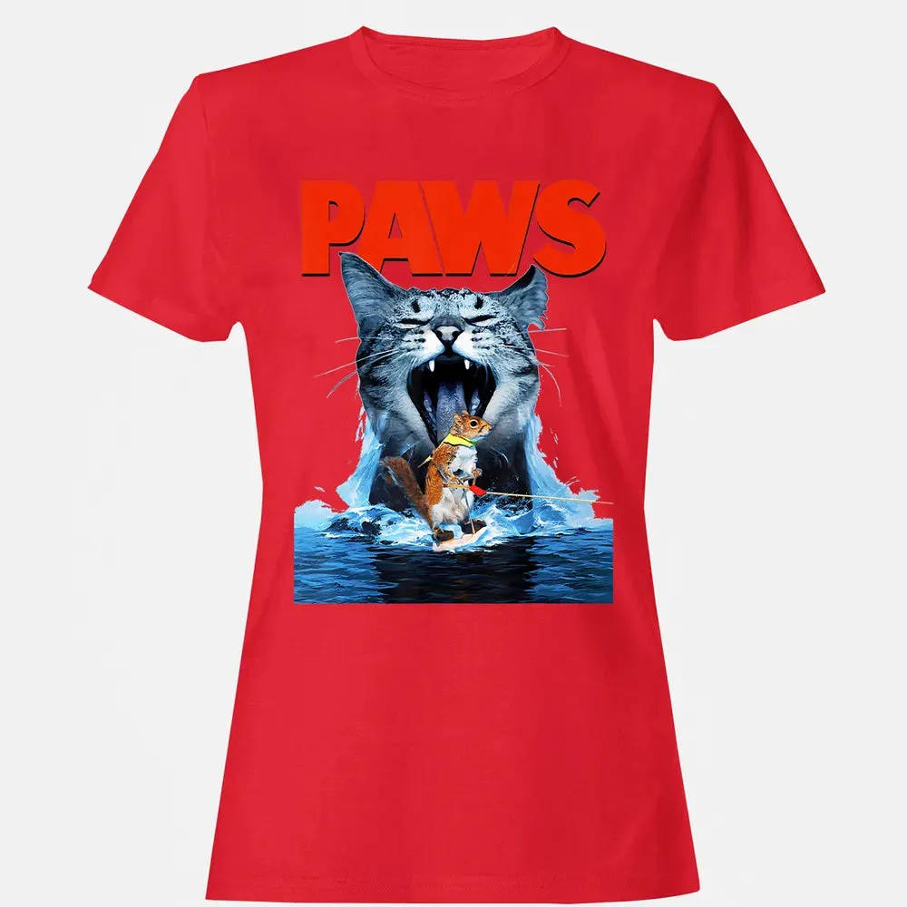 Paws Cat Lover, Horror movie Parody Women's T-shirt - 13