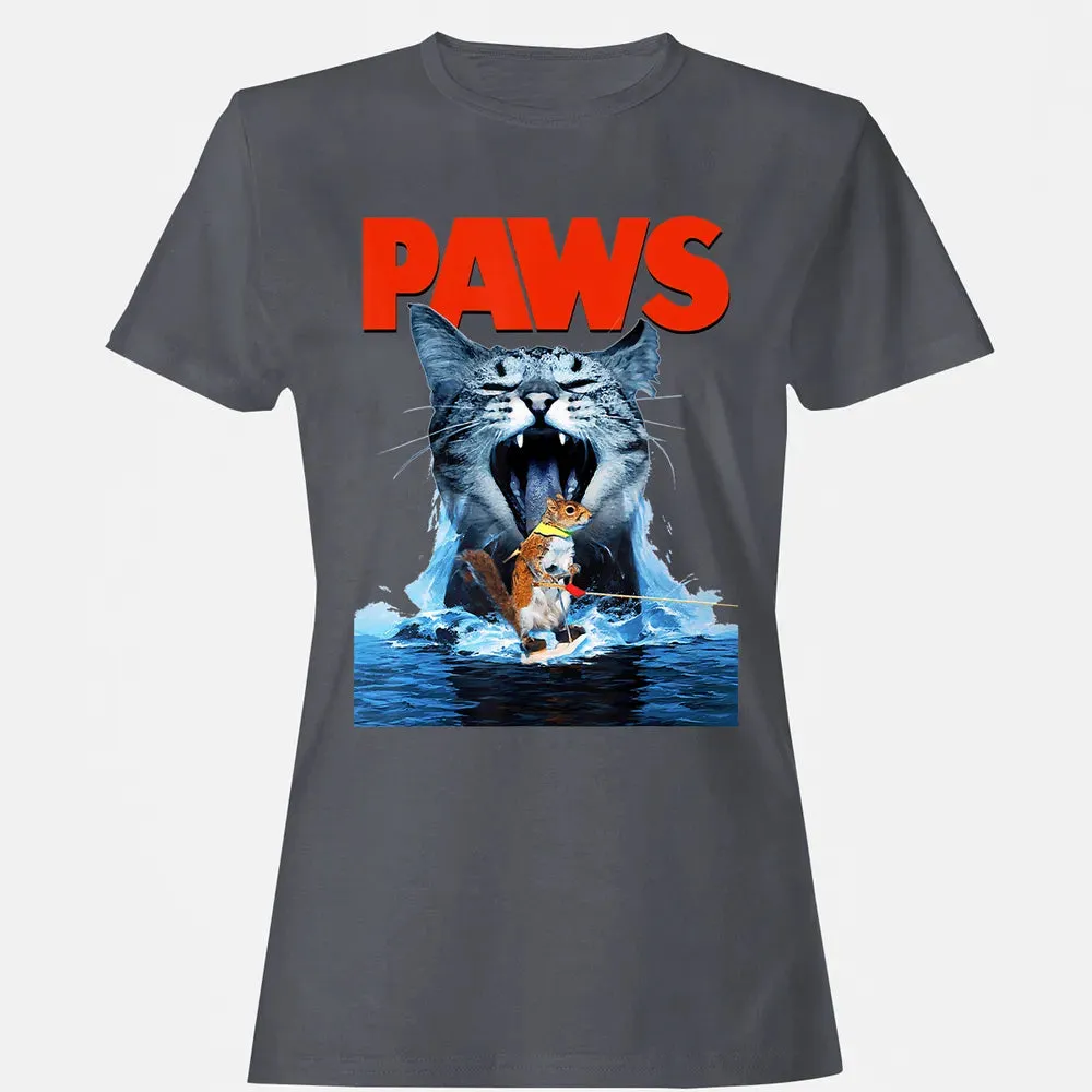 Paws Cat Lover, Horror movie Parody Women's T-shirt - 5