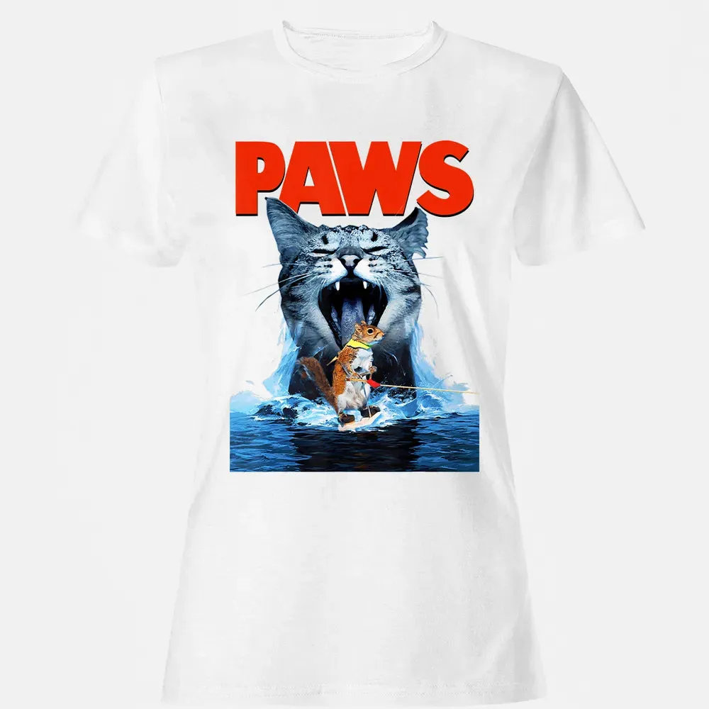 Paws Cat Lover, Horror movie Parody Women's T-shirt - 16
