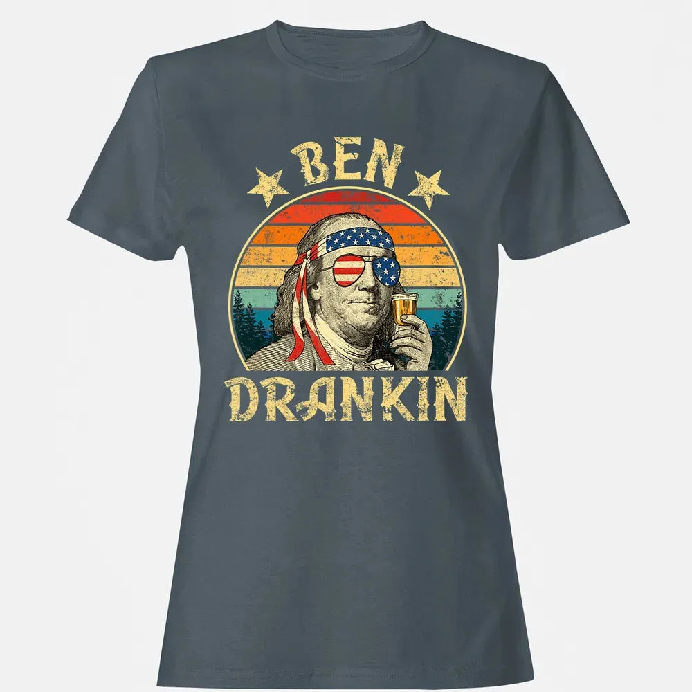 Ben Drankin Funny 4th of July Vintage Retro Women's T-shirt - 3