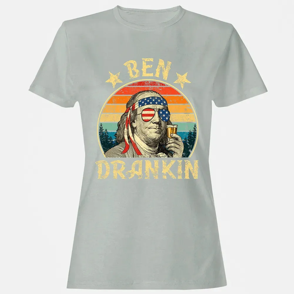 Ben Drankin Funny 4th of July Vintage Retro Women's T-shirt - 2