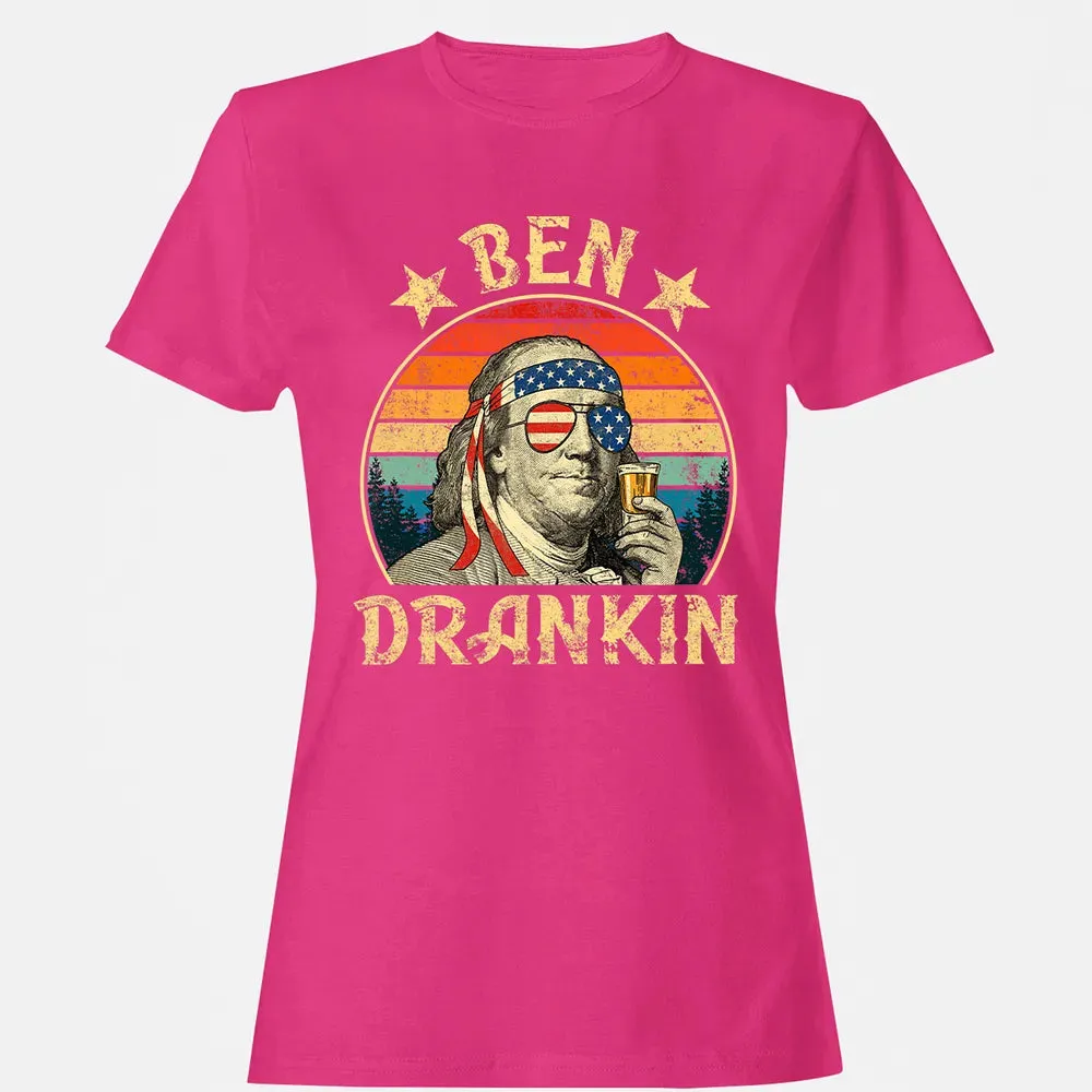 Ben Drankin Funny 4th of July Vintage Retro Women's T-shirt - 6