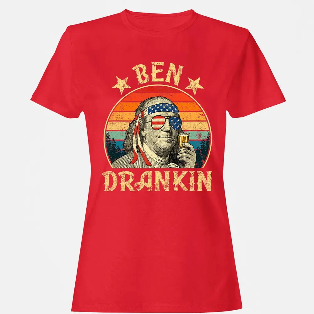 Ben Drankin Funny 4th of July Vintage Retro Women's T-shirt - 13