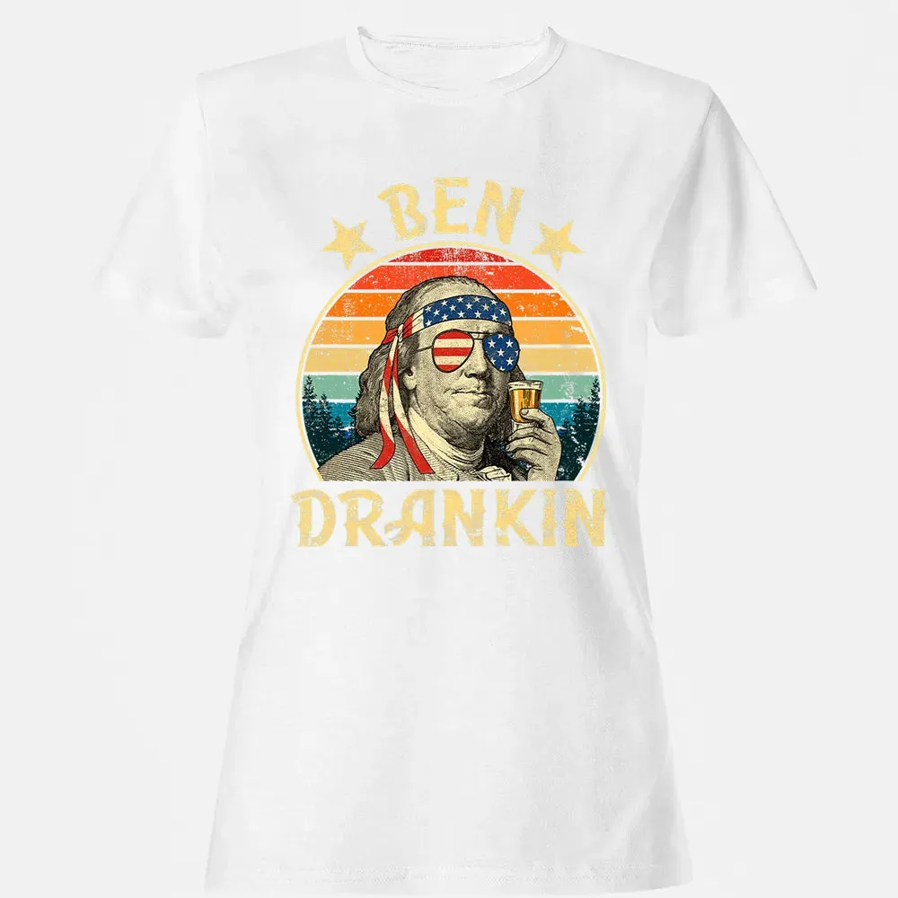 Ben Drankin Funny 4th of July Vintage Retro Women's T-shirt - 16
