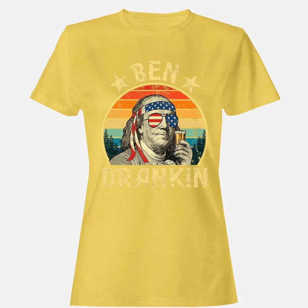 Ben Drankin Funny 4th of July Vintage Retro Women's T-shirt - 4